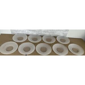 Vintage Frosted Glass Saucers Plates 5.5” Set‎ of 9